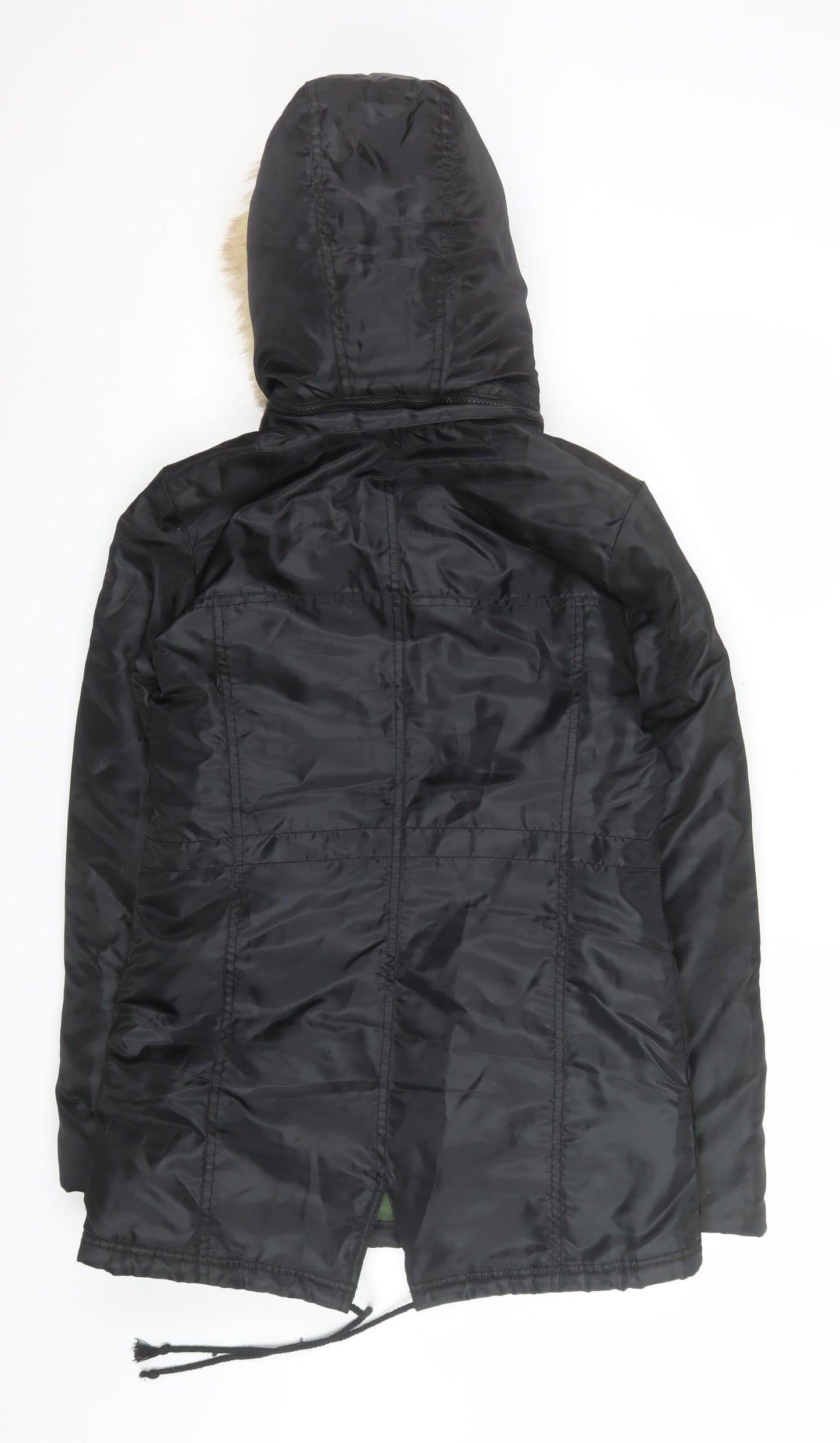 Roxy Women’s Black Summit Parka Coat S Faux Fur Hooded Winter Jacket