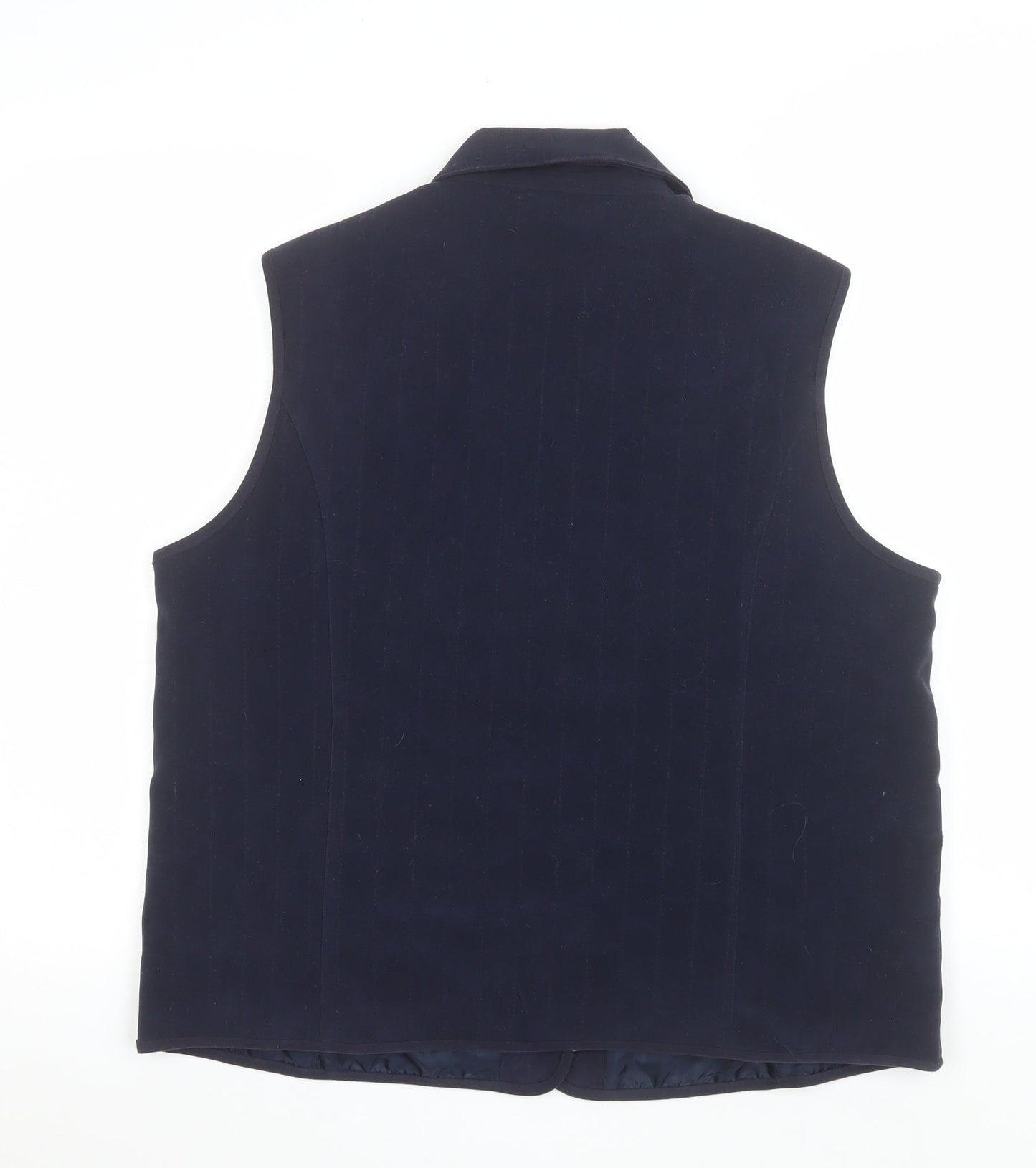 EWM Women's Blue Lined Button Waistcoat Bodywarmer Size M