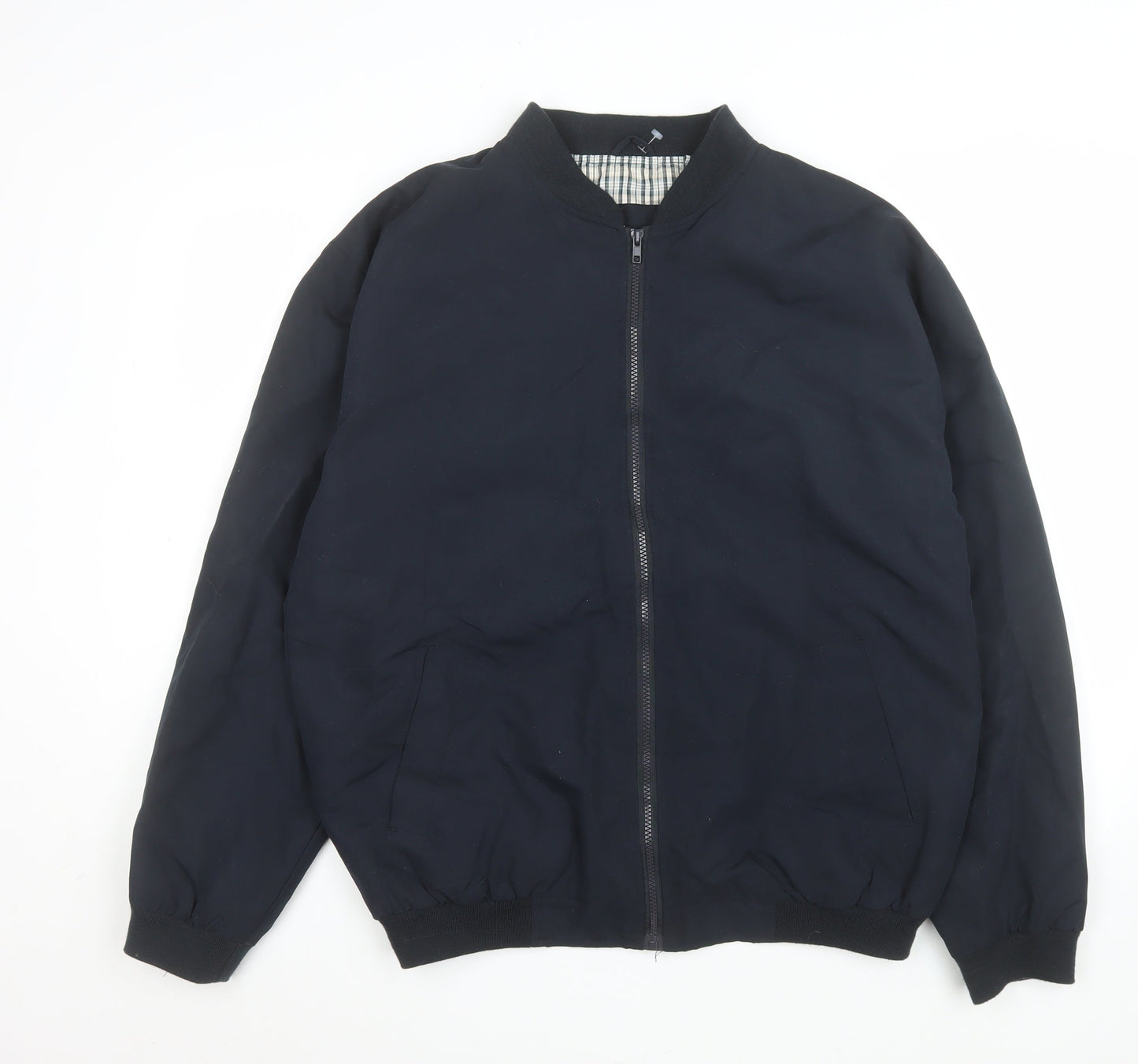 Manville Men's Black Bomber Jacket M Polyester Zip Casual Style