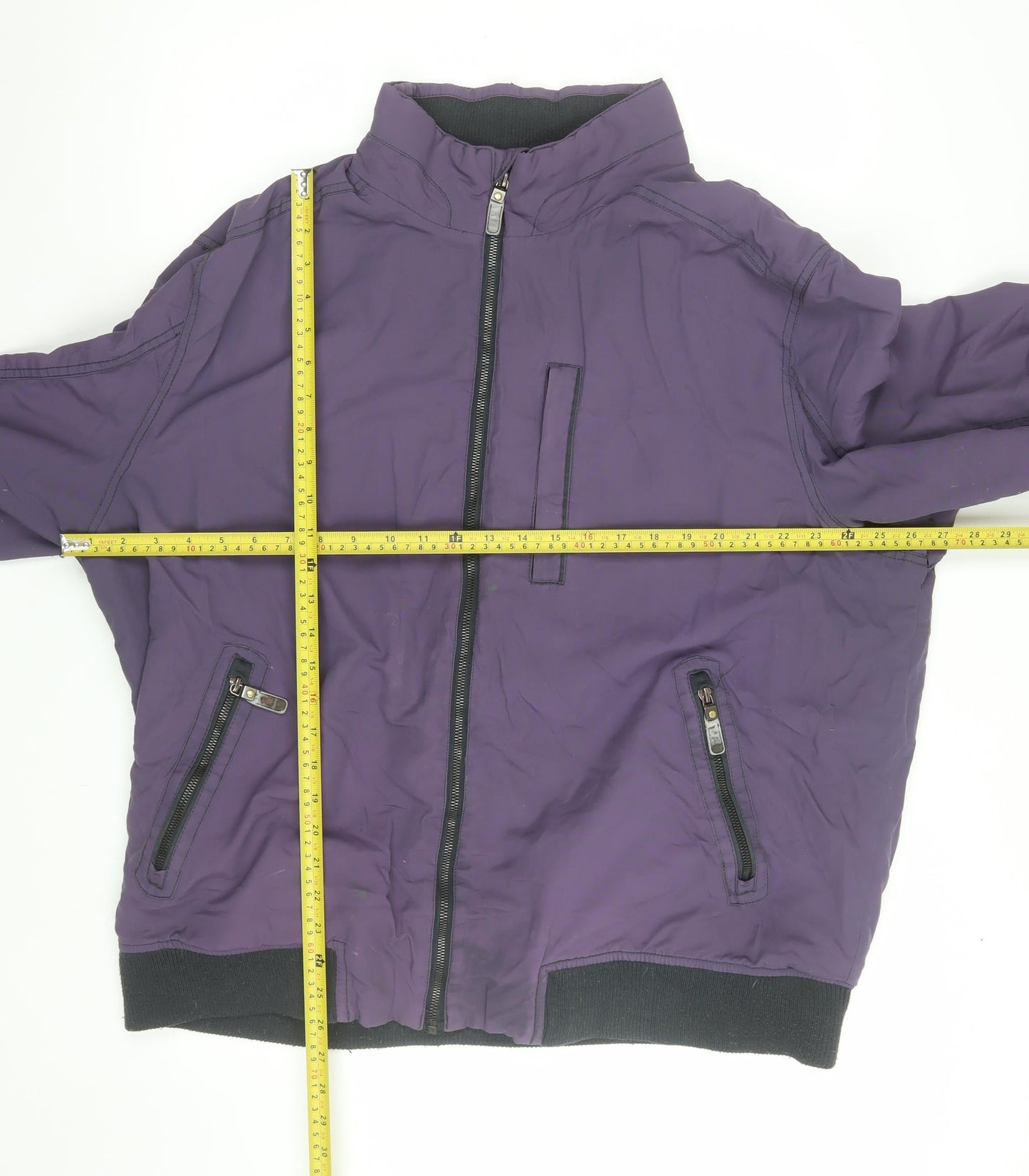 Maine New England Men's Purple 2XL Bomber Jacket Nylon Full Zip