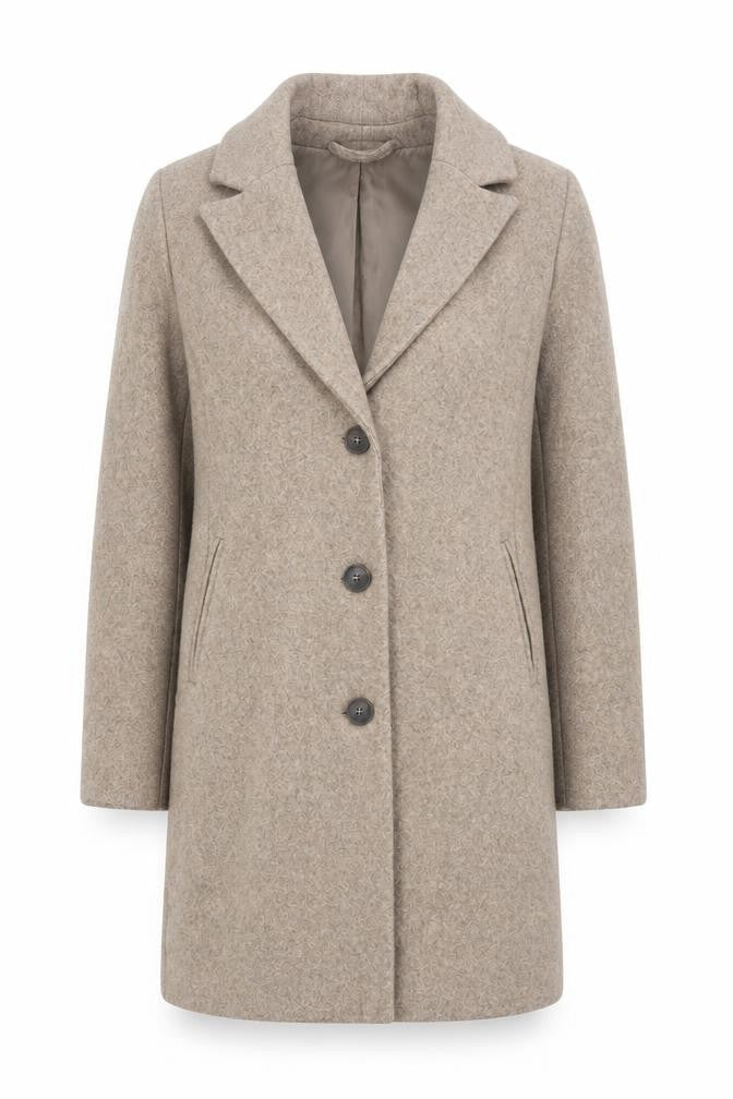 JDY Women's Beige Polyester Mid-Length Overcoat XS