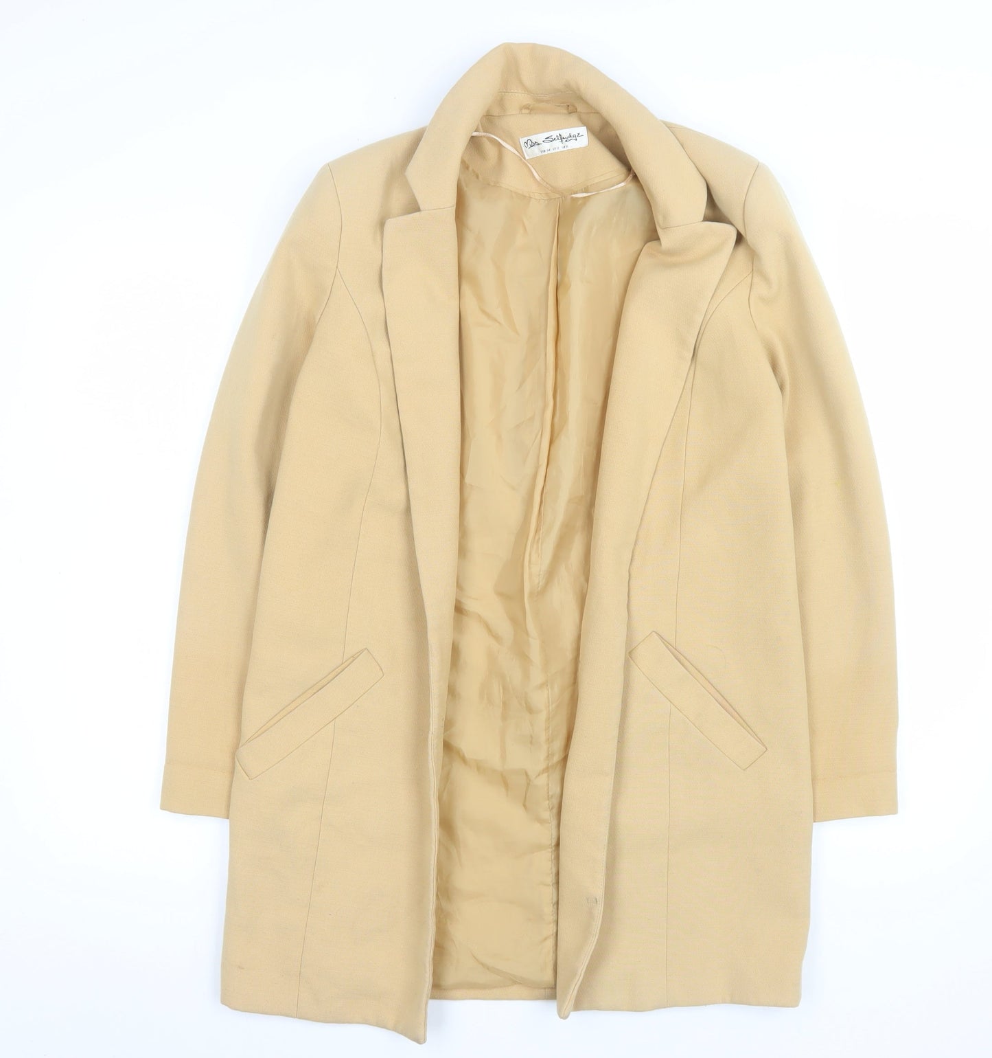 Miss Selfridge Women’s Beige Mid-Length Coat UK 6 Classic Style
