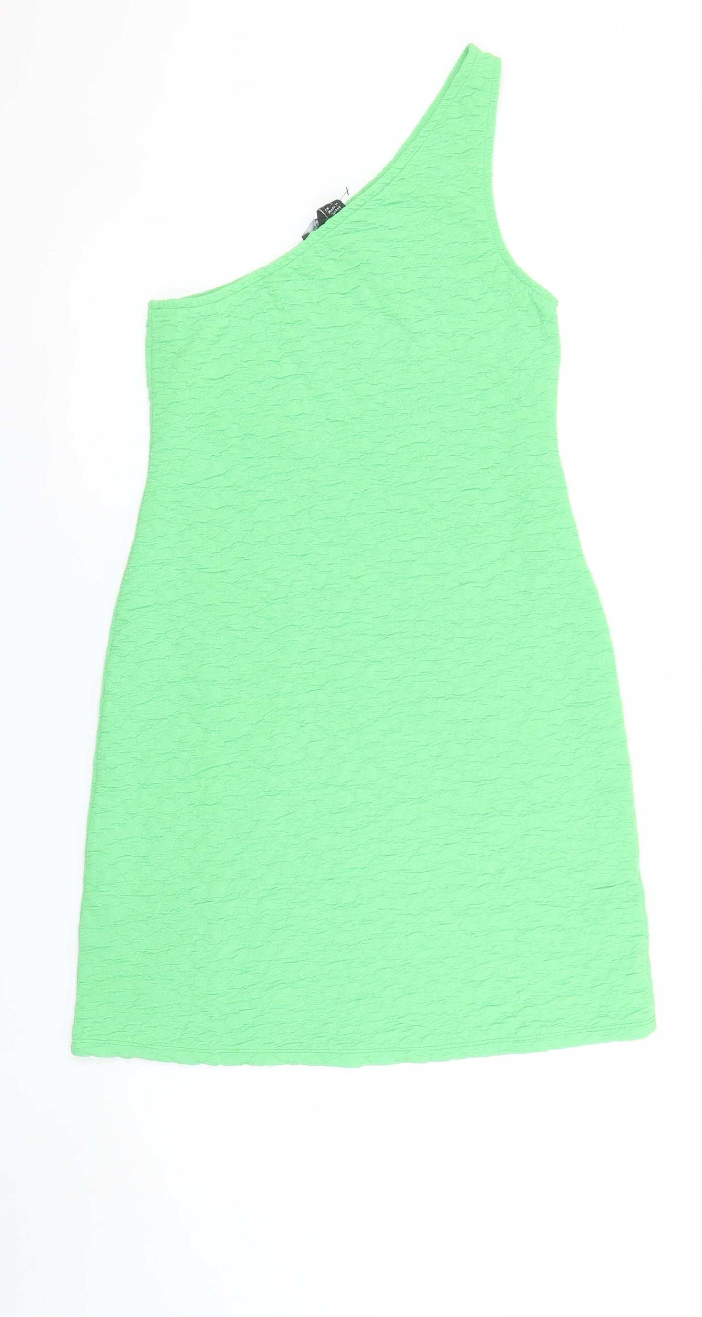 New Look Women's Green One Shoulder Bodycon Dress Size M