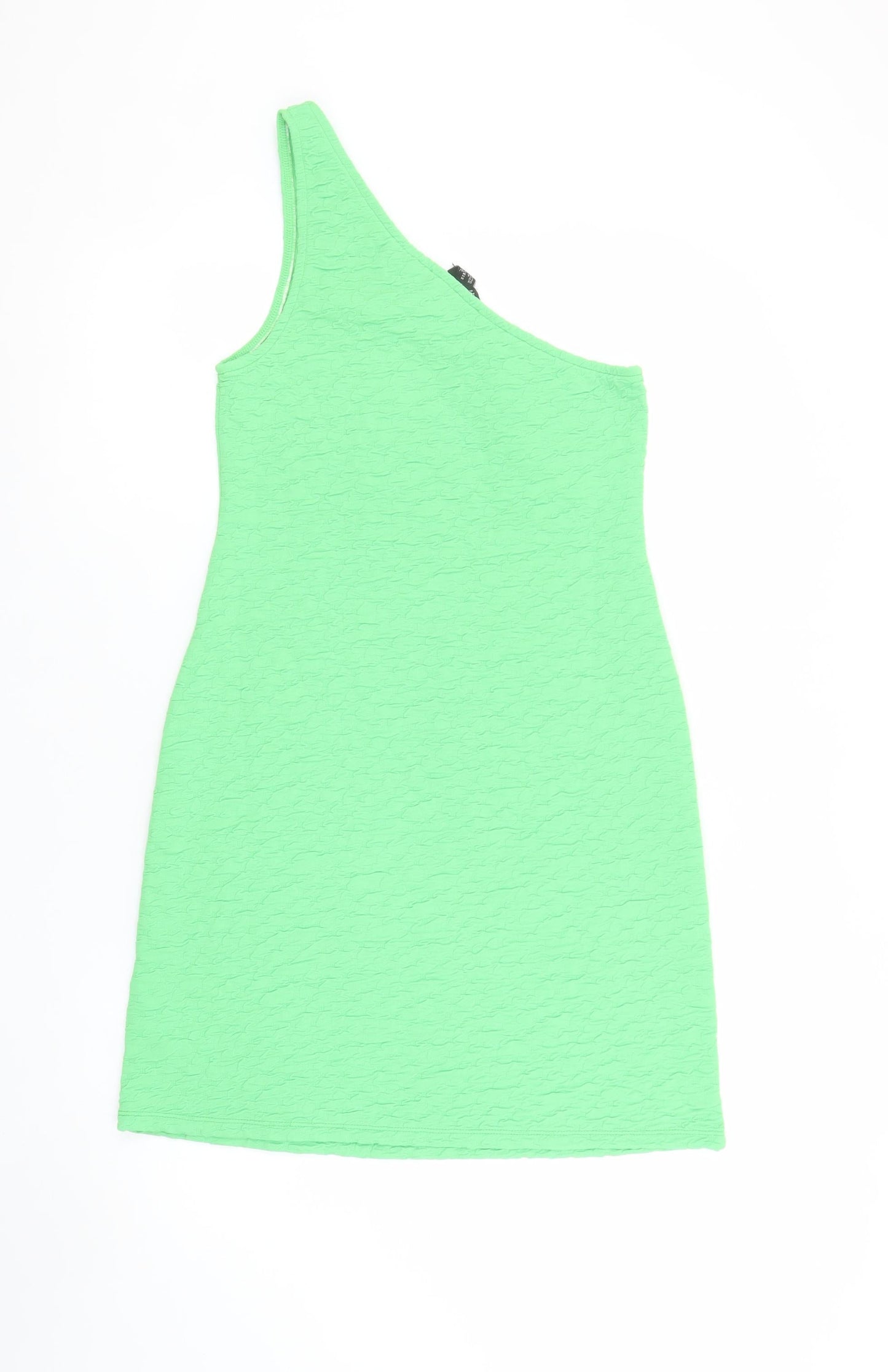 New Look Women's Green One Shoulder Bodycon Dress Size M