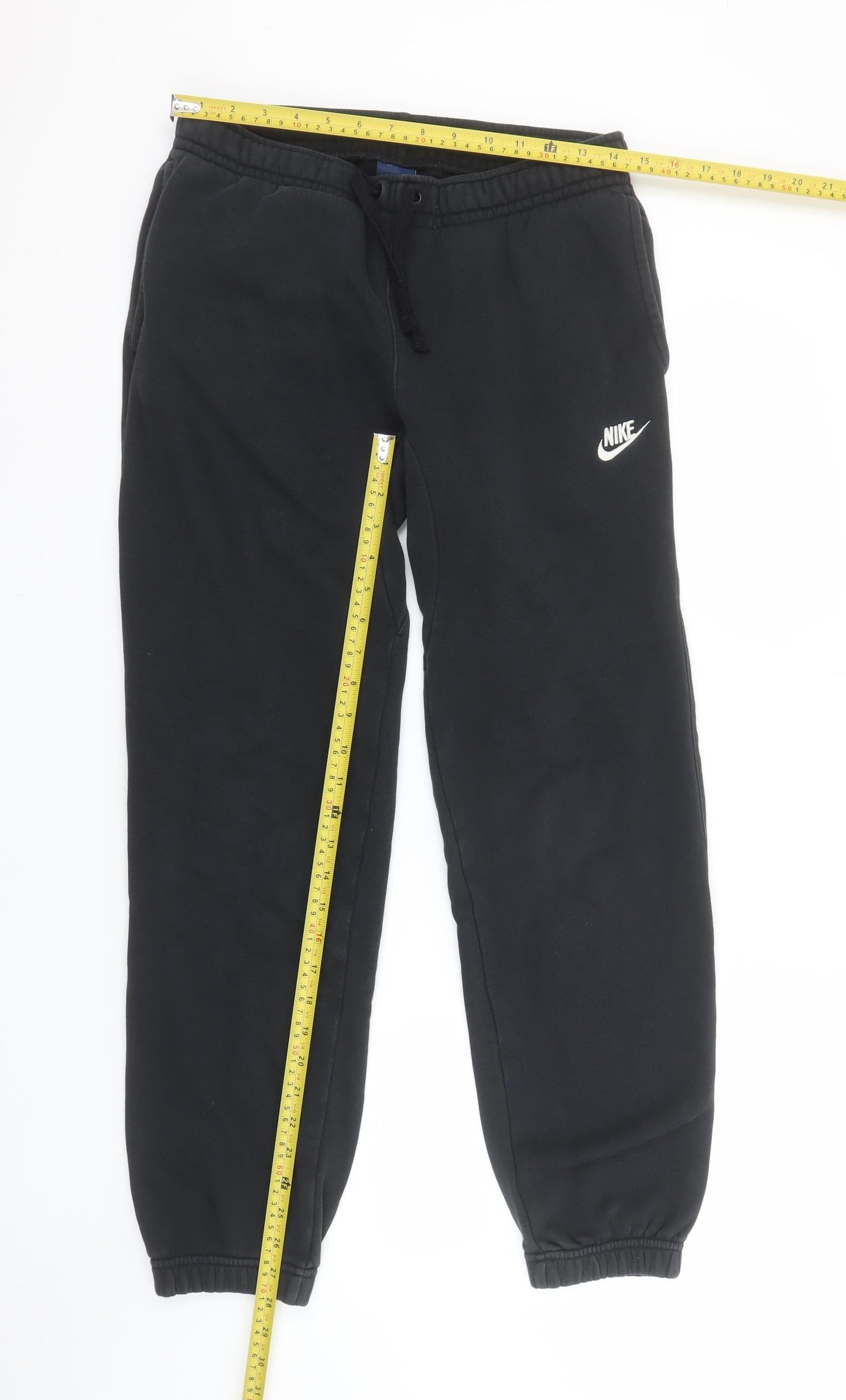 Nike Men's Black Jogger Trousers Small Fleece Regular Fit
