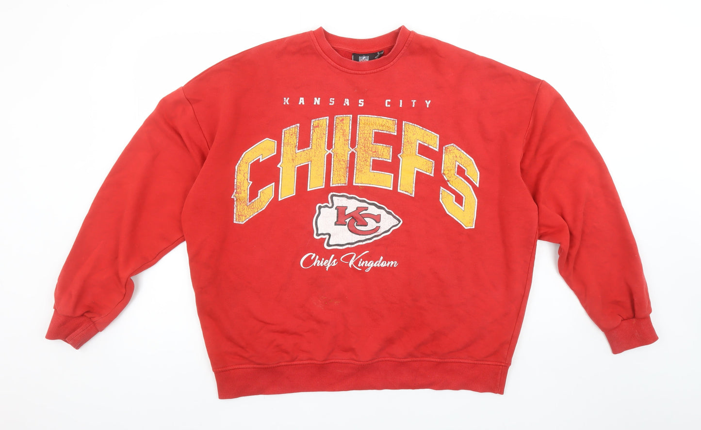 Primark NFL Women Red Kansas City Chiefs Sweatshirt S Graphic Print
