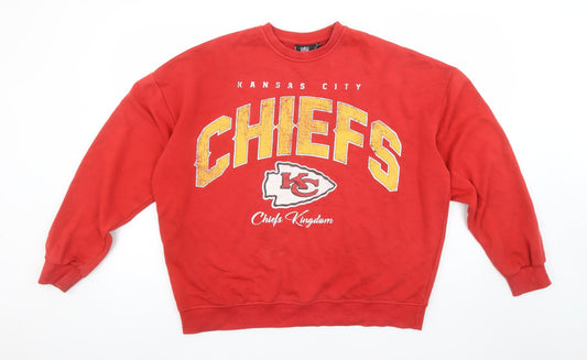 Primark NFL Women Red Kansas City Chiefs Sweatshirt S Graphic Print