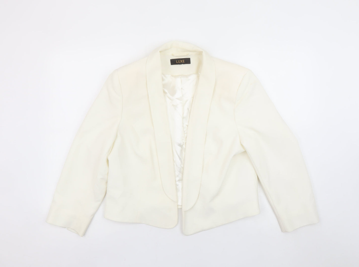 Dorothy Perkins Women's Ivory Shawl Blazer Size 16 Luxe Collection