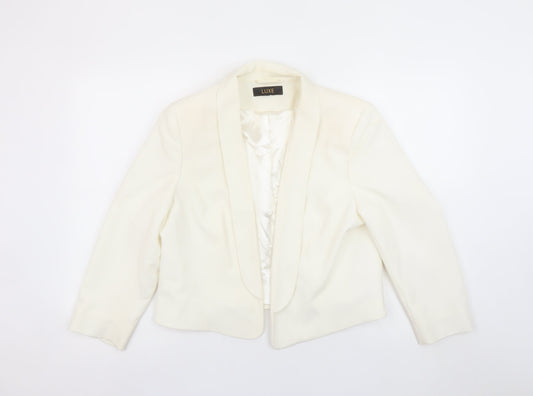 Dorothy Perkins Women's Ivory Shawl Blazer Size 16 Luxe Collection