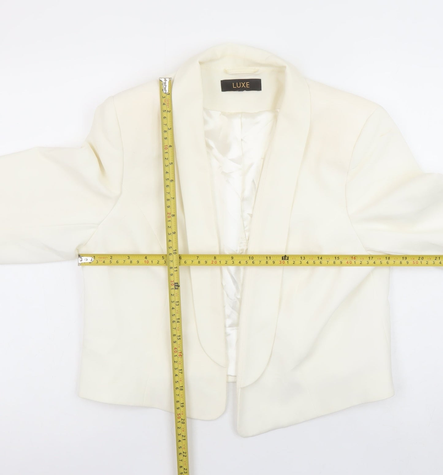 Dorothy Perkins Women's Ivory Shawl Blazer Size 16 Luxe Collection