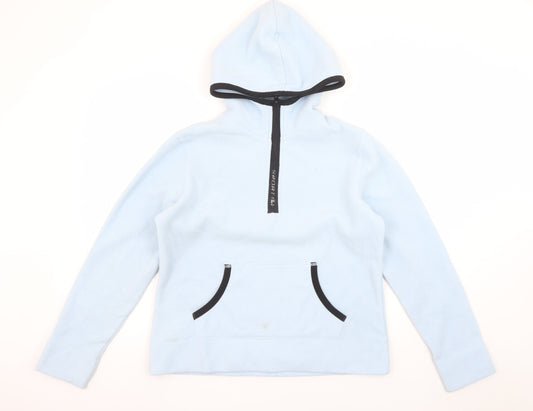 H&M L.O.G.G Sport Women Blue Fleece 1/2 Zip Hoodie Size L
