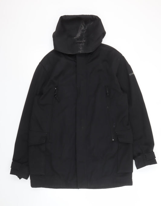 Duck and Cover Men's Black Hooded Parka Jacket Size M