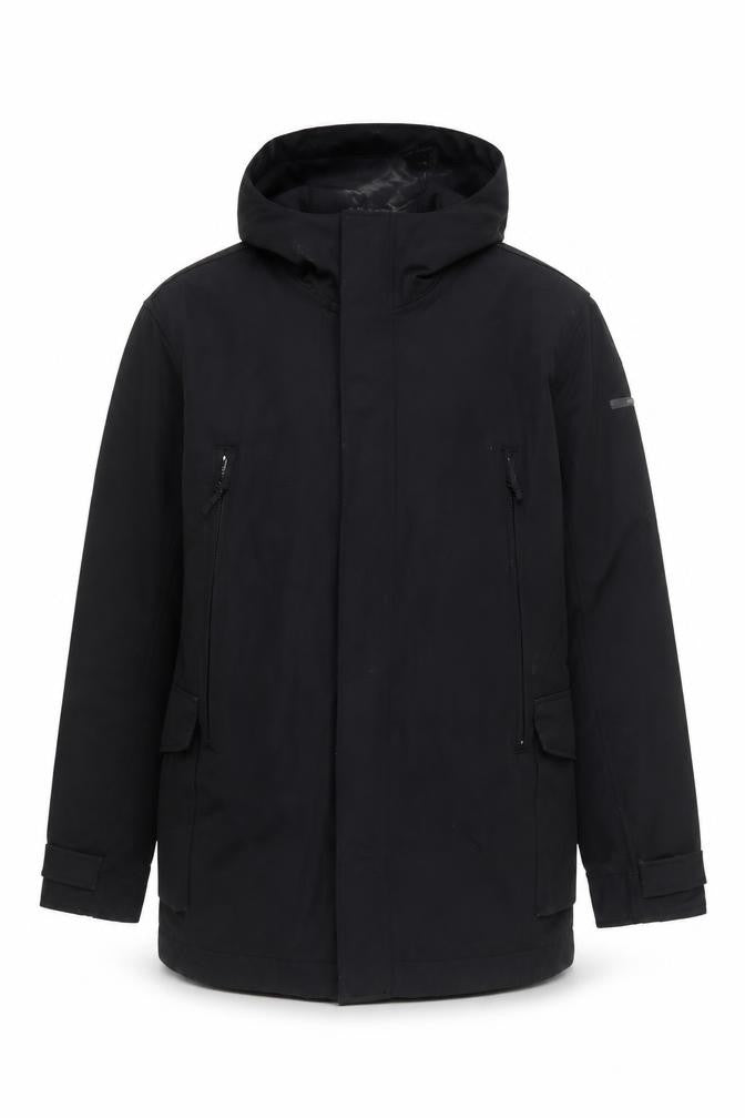 Duck and Cover Men's Black Hooded Parka Jacket Size M