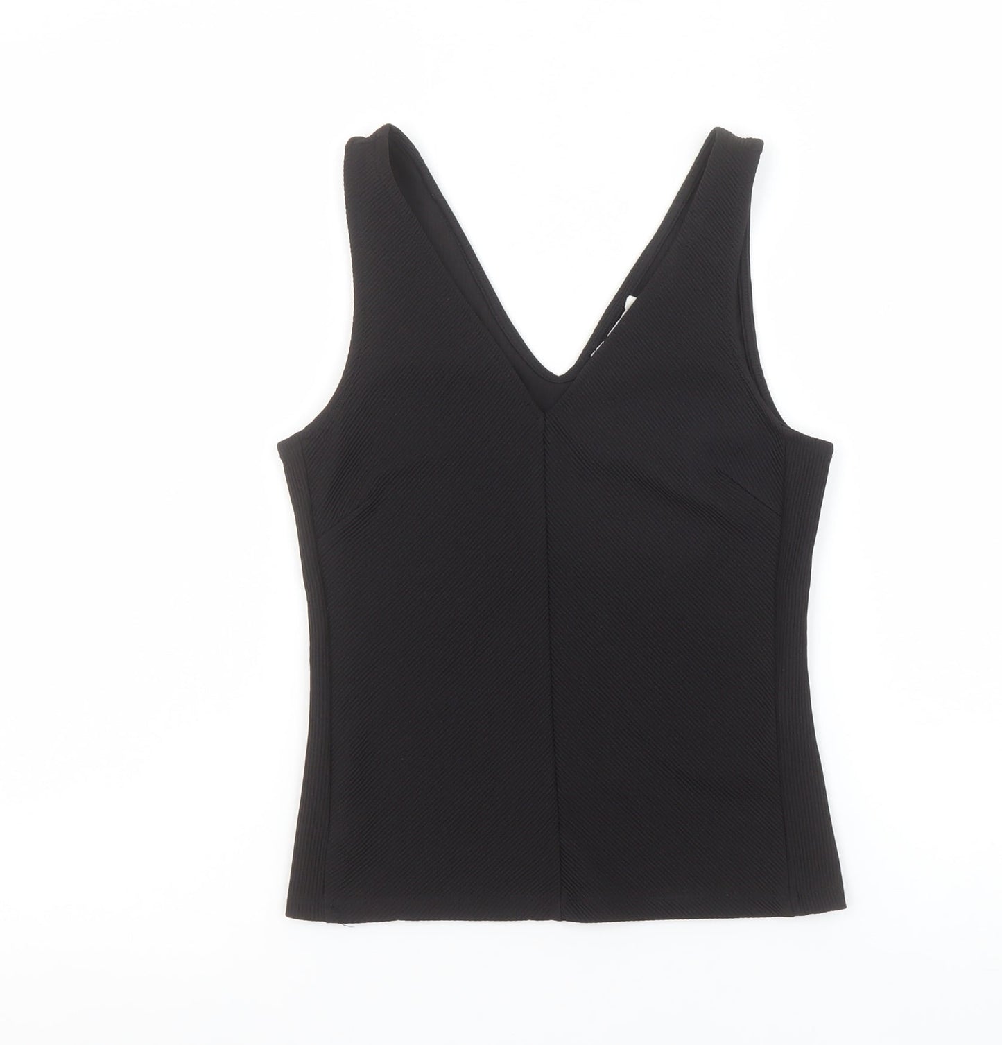 H&M Womens Black V-Neck Sleeveless Slim Fit Tank Top XS