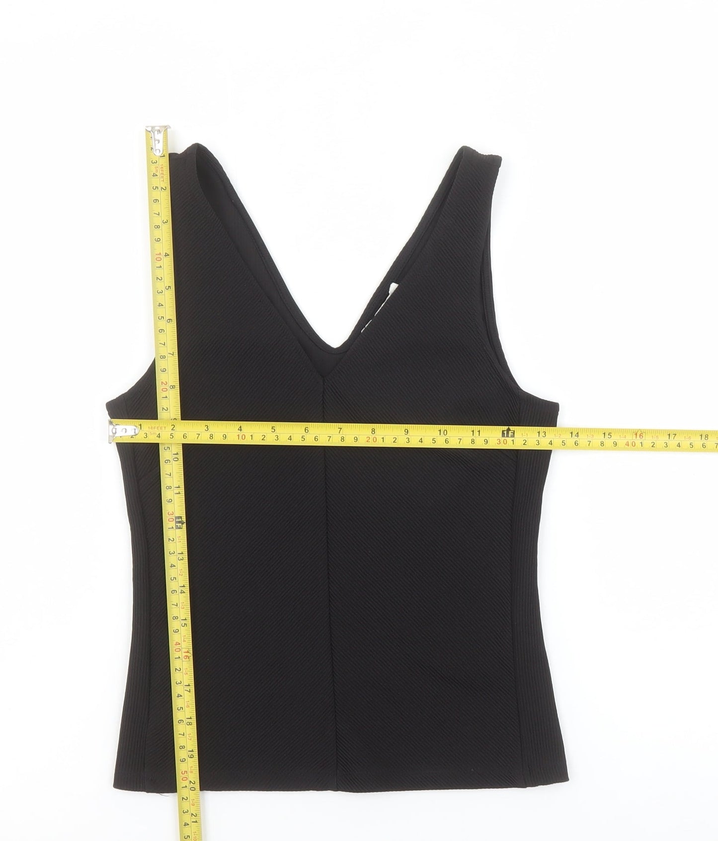 H&M Womens Black V-Neck Sleeveless Slim Fit Tank Top XS