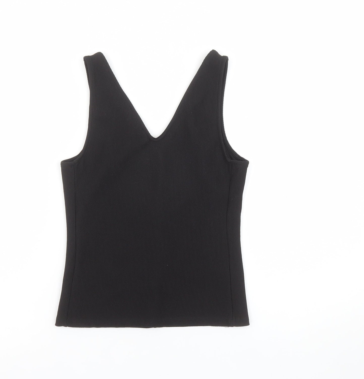 H&M Womens Black V-Neck Sleeveless Slim Fit Tank Top XS
