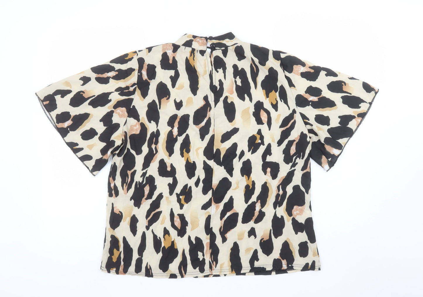 Boohoo Women’s Multicoloured Animal Print Short Sleeve Blouse Size 14