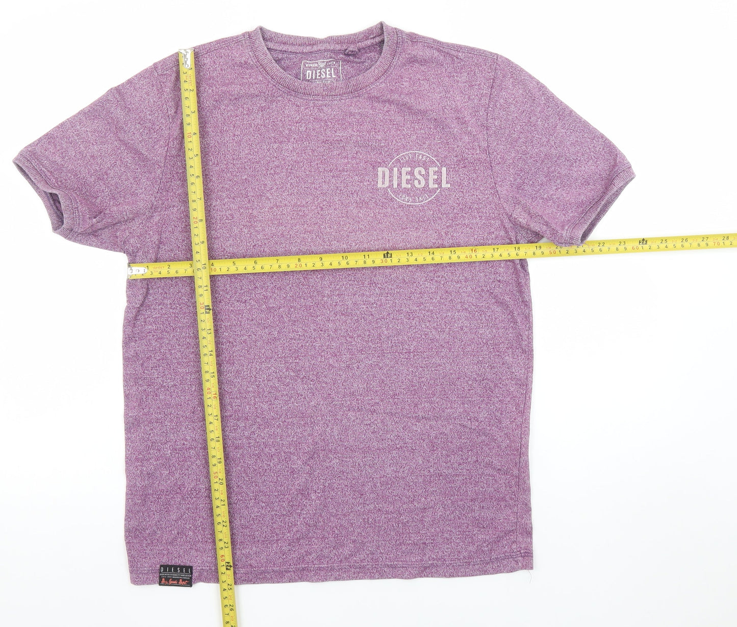 Diesel Men Purple Regular Fit Short Sleeve Crew Neck T-Shirt M
