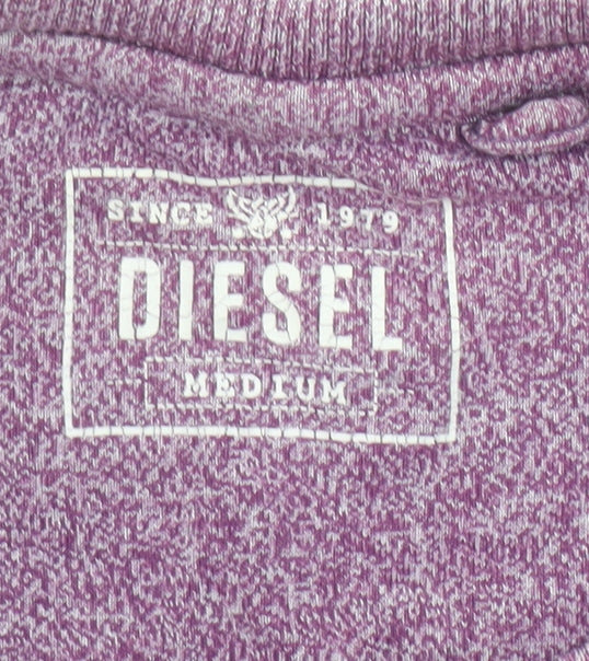 Diesel Men Purple Regular Fit Short Sleeve Crew Neck T-Shirt M