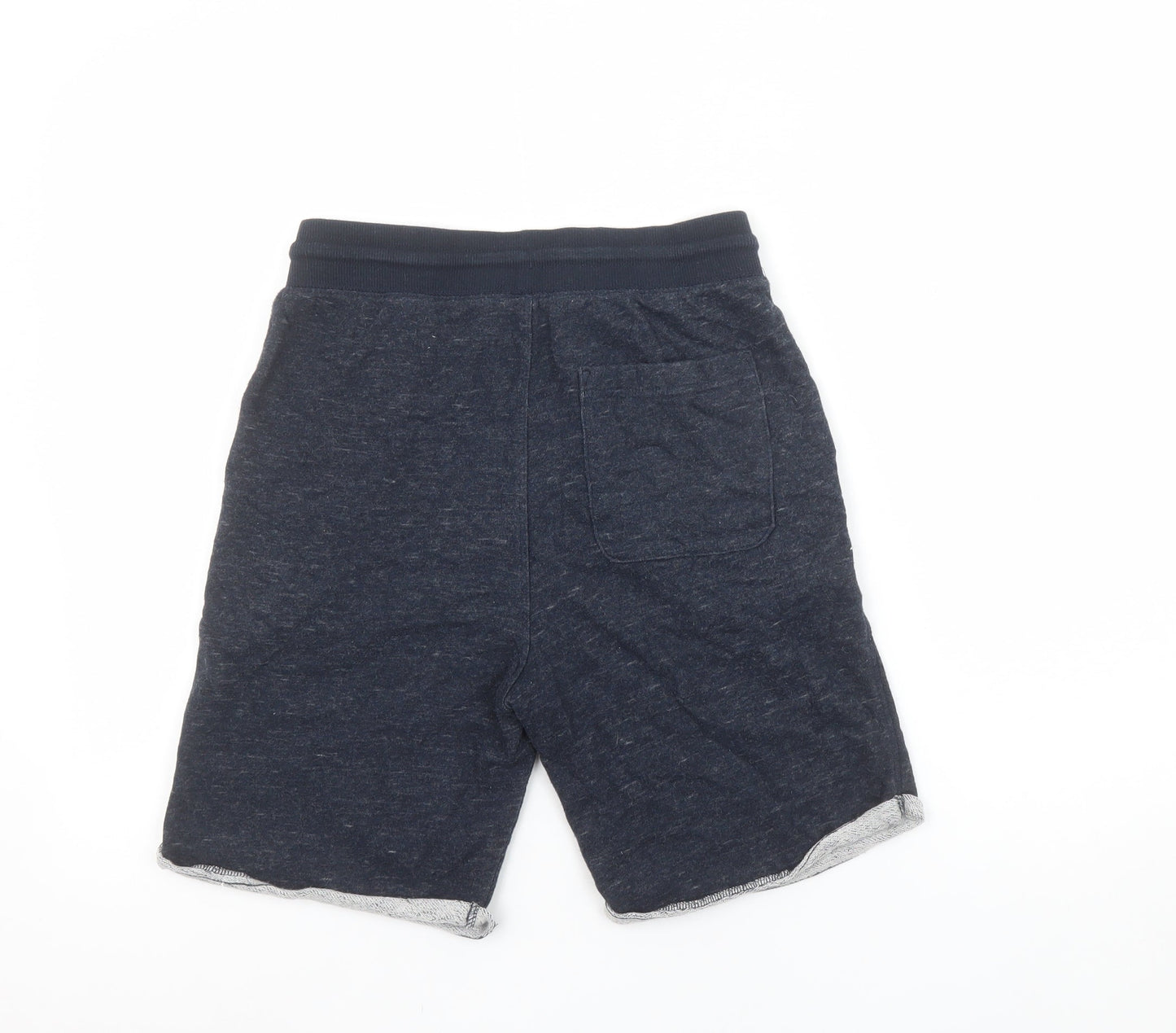 H&M Boys Navy Blue Sweat Shorts 11-12 Years Los Angeles Print Drawstring Waist