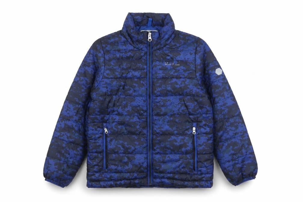 Regatta Boys Blue Camouflage Puffer Jacket 7-8 Years Lightweight Winter Coat