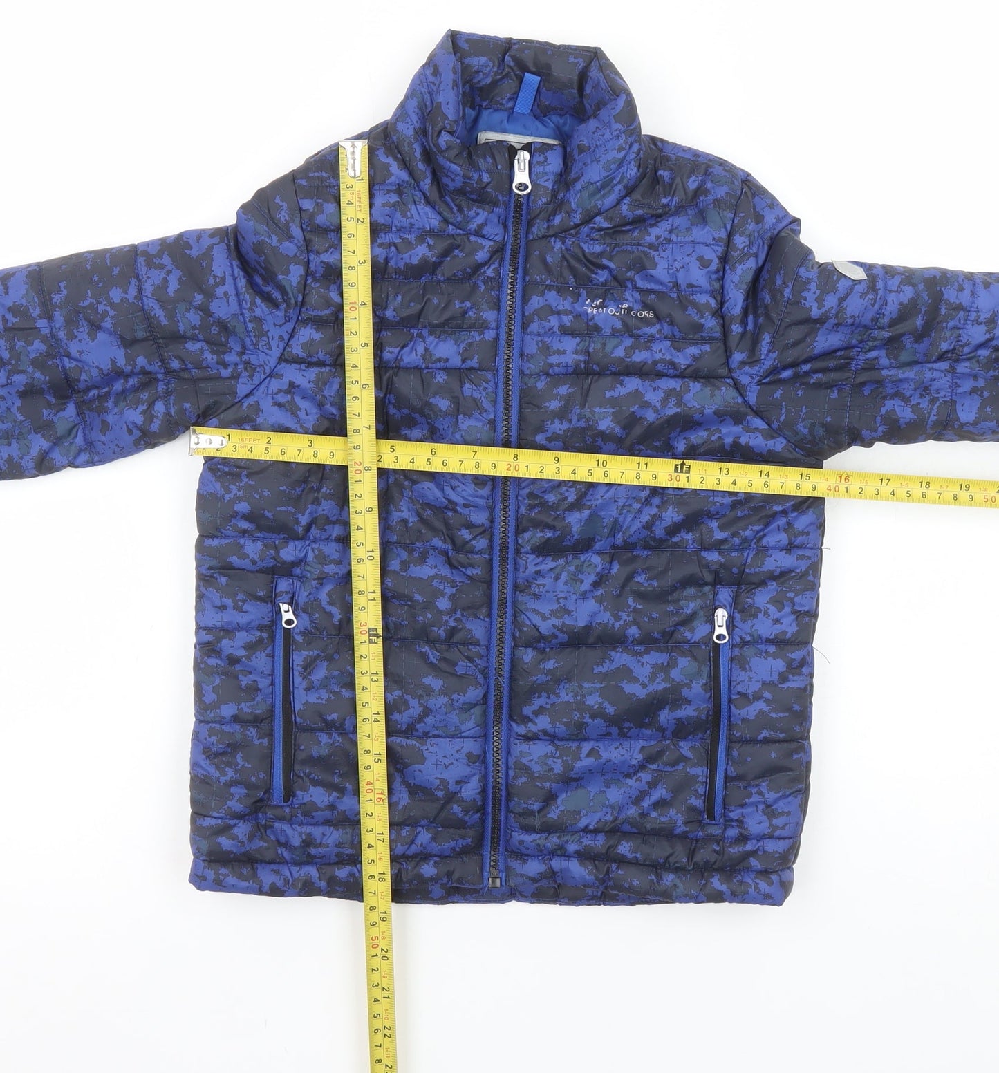 Regatta Boys Blue Camouflage Puffer Jacket 7-8 Years Lightweight Winter Coat