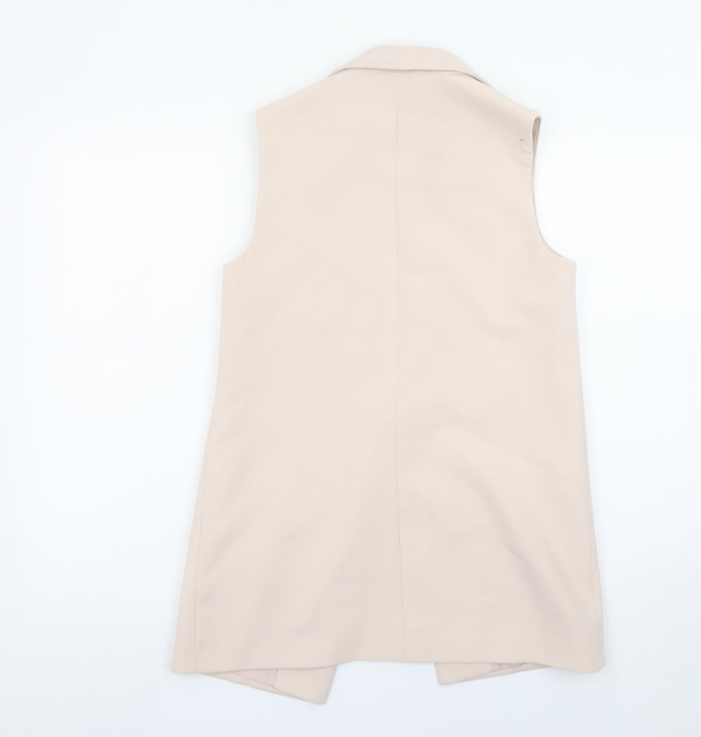 Topshop Petite Women Beige Sleeveless Long Suit Waistcoat UK 8