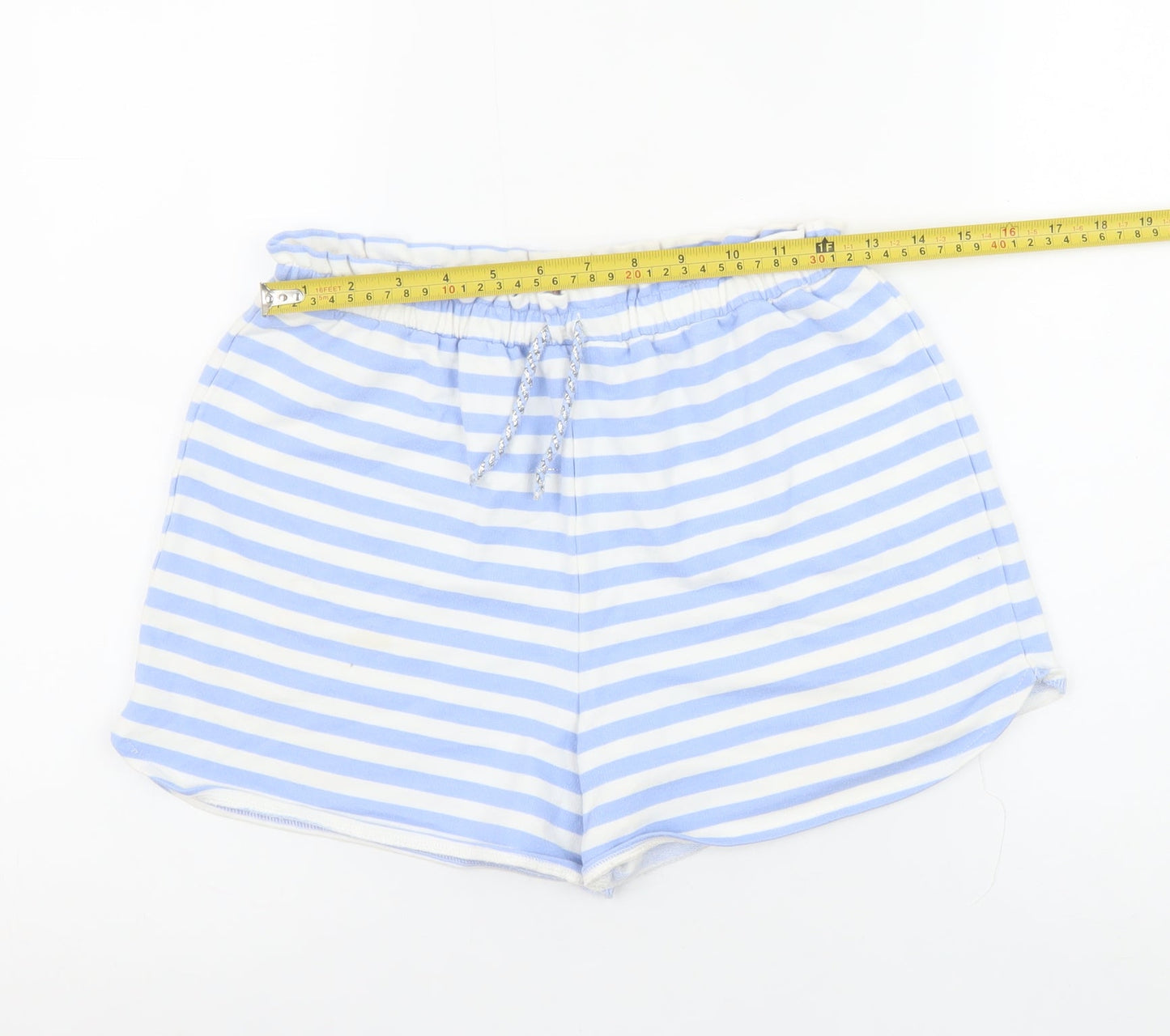Dunnes Stores Women’s Blue Striped Cotton Shorts Size 10