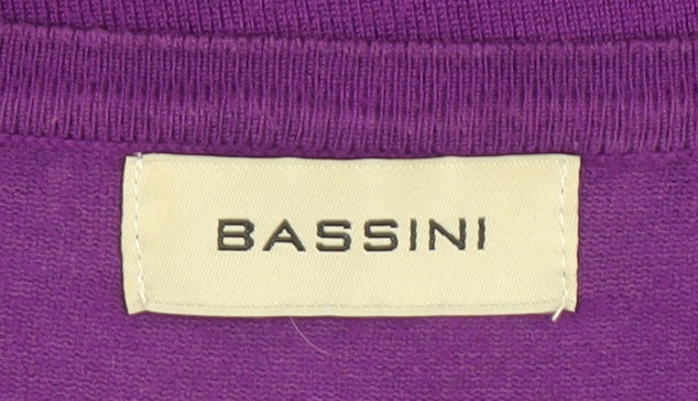 Bassini Women Purple Beaded 3/4 Sleeve Pullover Jumper M/L