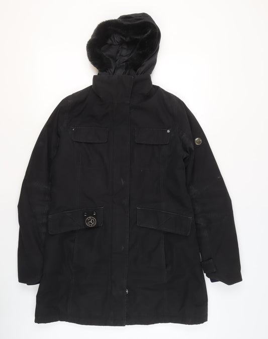 Sailors & Brides Men's Black Parka Coat S Hooded Lined Winter Jacket
