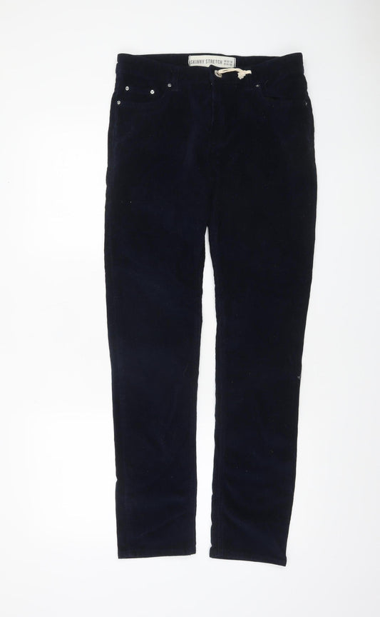 New Look Men Navy Blue Skinny Stretch Corduroy Trousers 32R