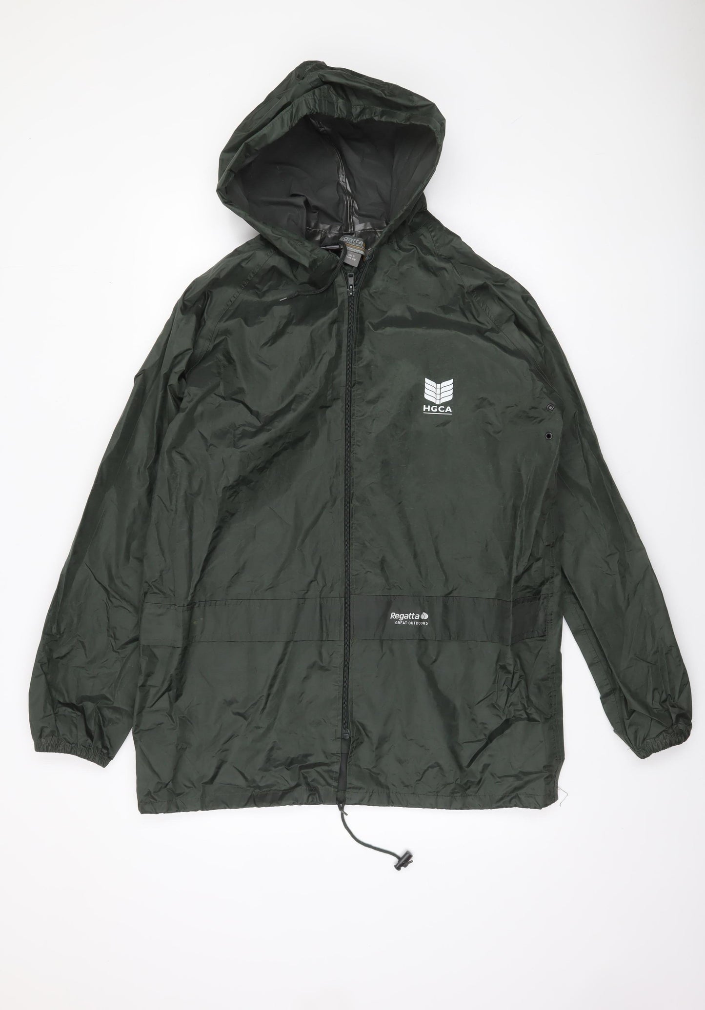 Regatta Men's Green Hooded Windbreaker Jacket Size S