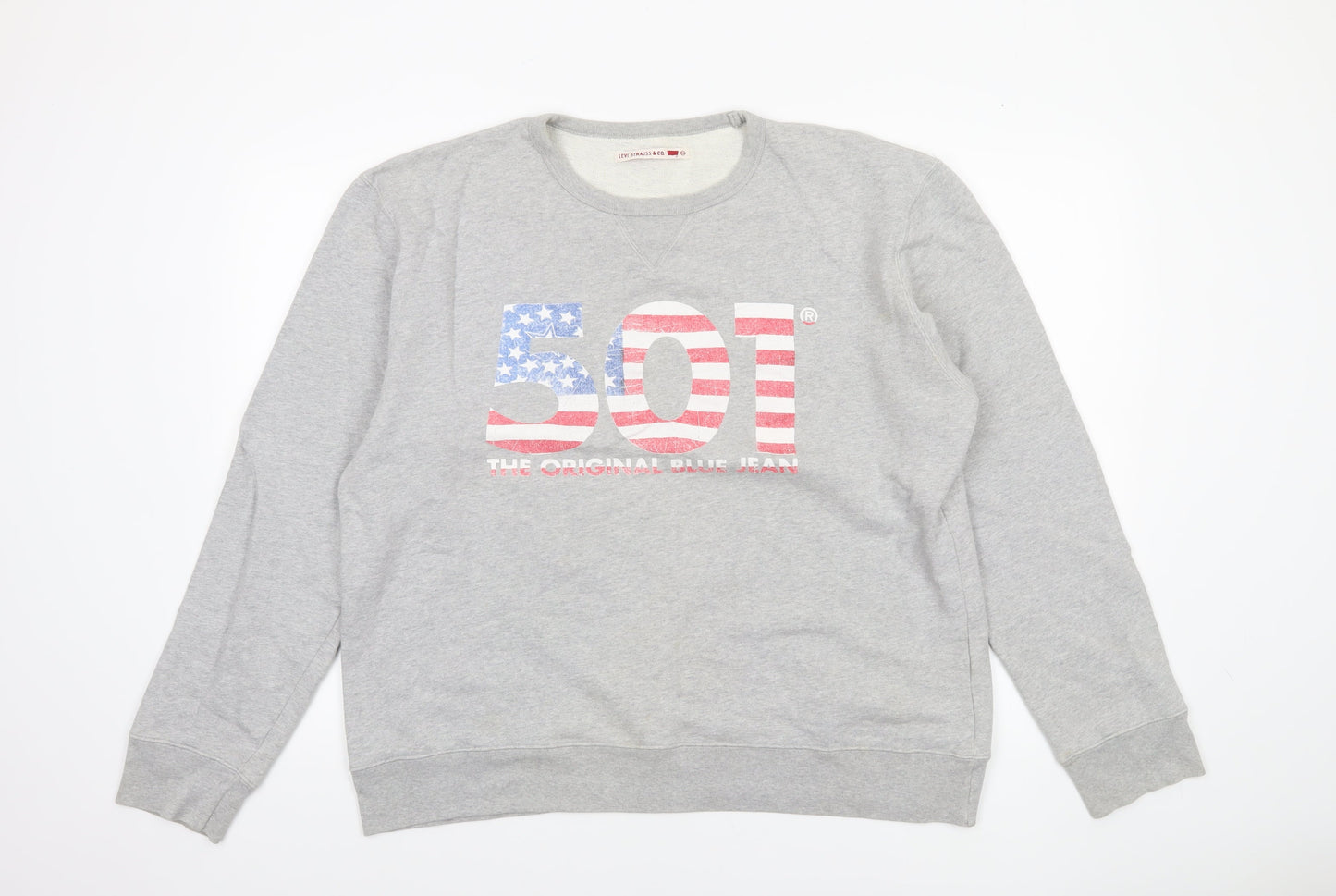 Levi Strauss & Co. Mens Grey 501 Graphic Pullover Sweatshirt XL