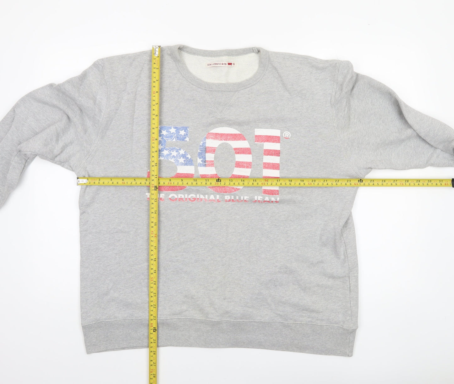 Levi Strauss & Co. Mens Grey 501 Graphic Pullover Sweatshirt XL