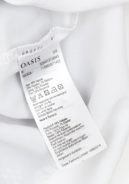 Oasis Women's Grey Lace Trim Knit Tunic Blouse Size 10
