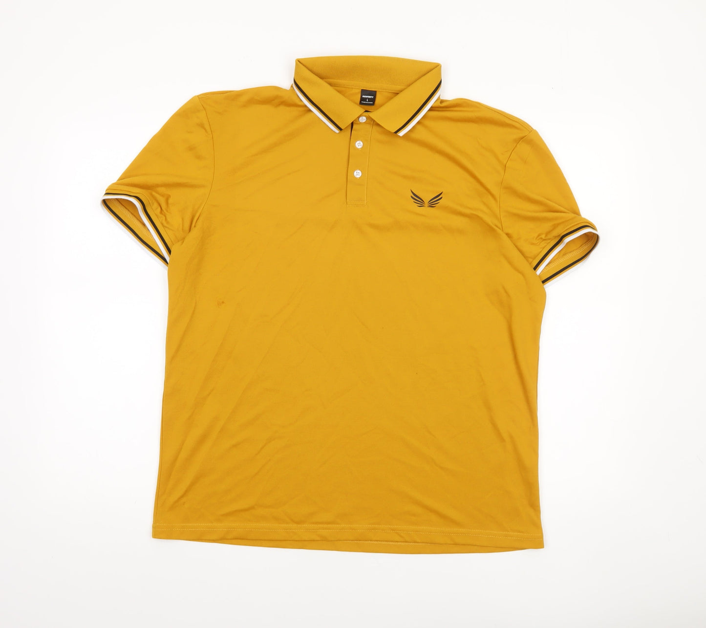 Manfinity Men's Yellow Short Sleeve Polo Shirt L Regular Fit