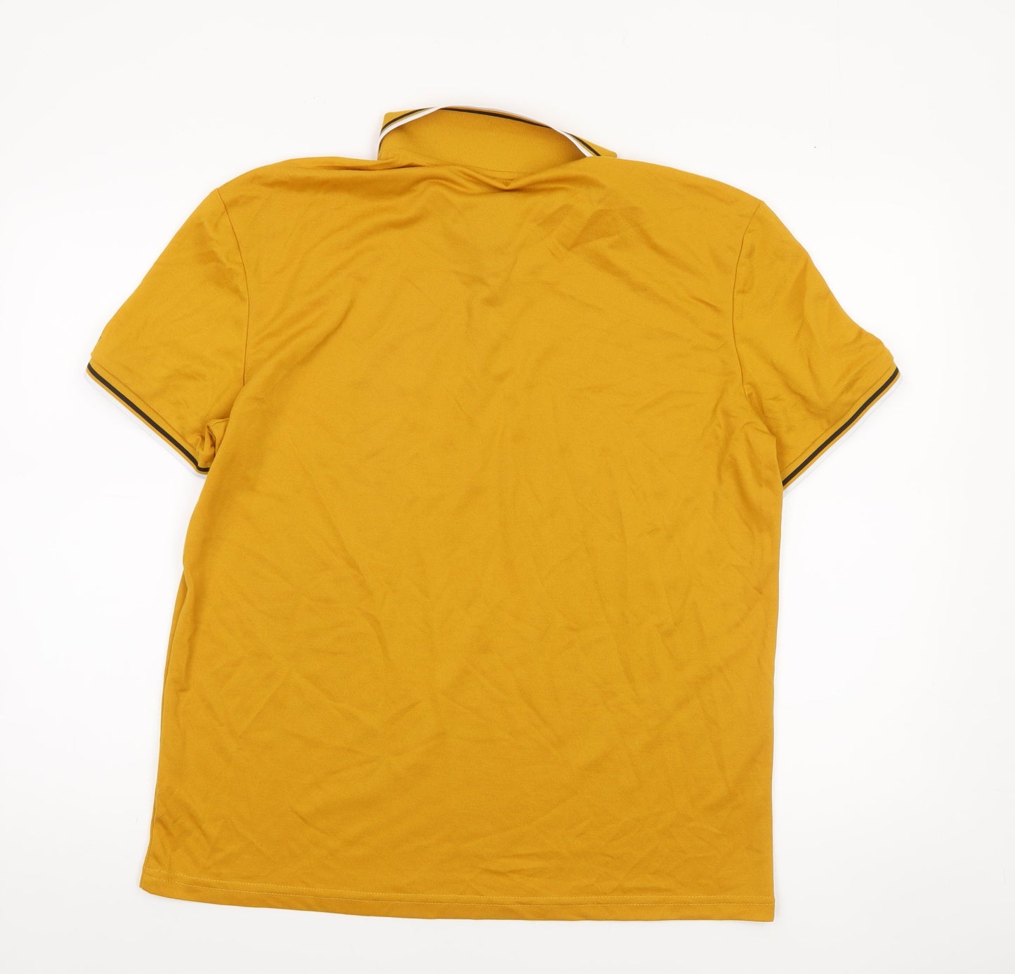 Manfinity Men's Yellow Short Sleeve Polo Shirt L Regular Fit