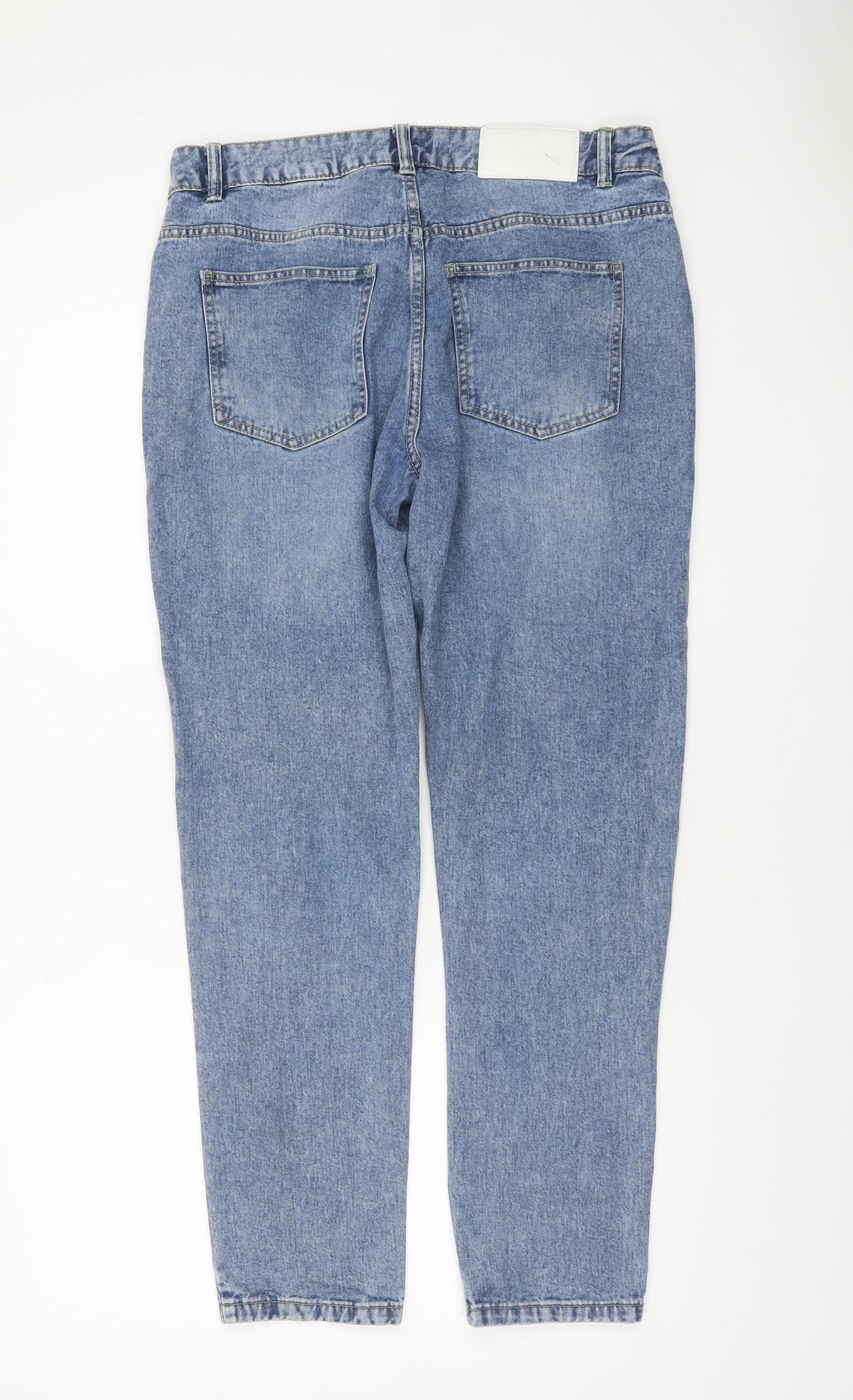 boohooMAN Men’s Blue 32L Straight Fit Denim Jeans