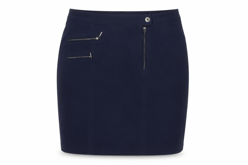 Brandtex Women Blue Size 12 Pencil Skirt Stretch Zip Detail