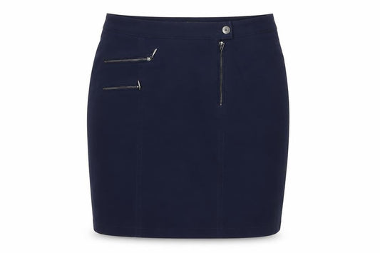Brandtex Women Blue Size 12 Pencil Skirt Stretch Zip Detail