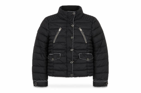 Zara Women Black Puffer Jacket Size 12 Quilted Short Style