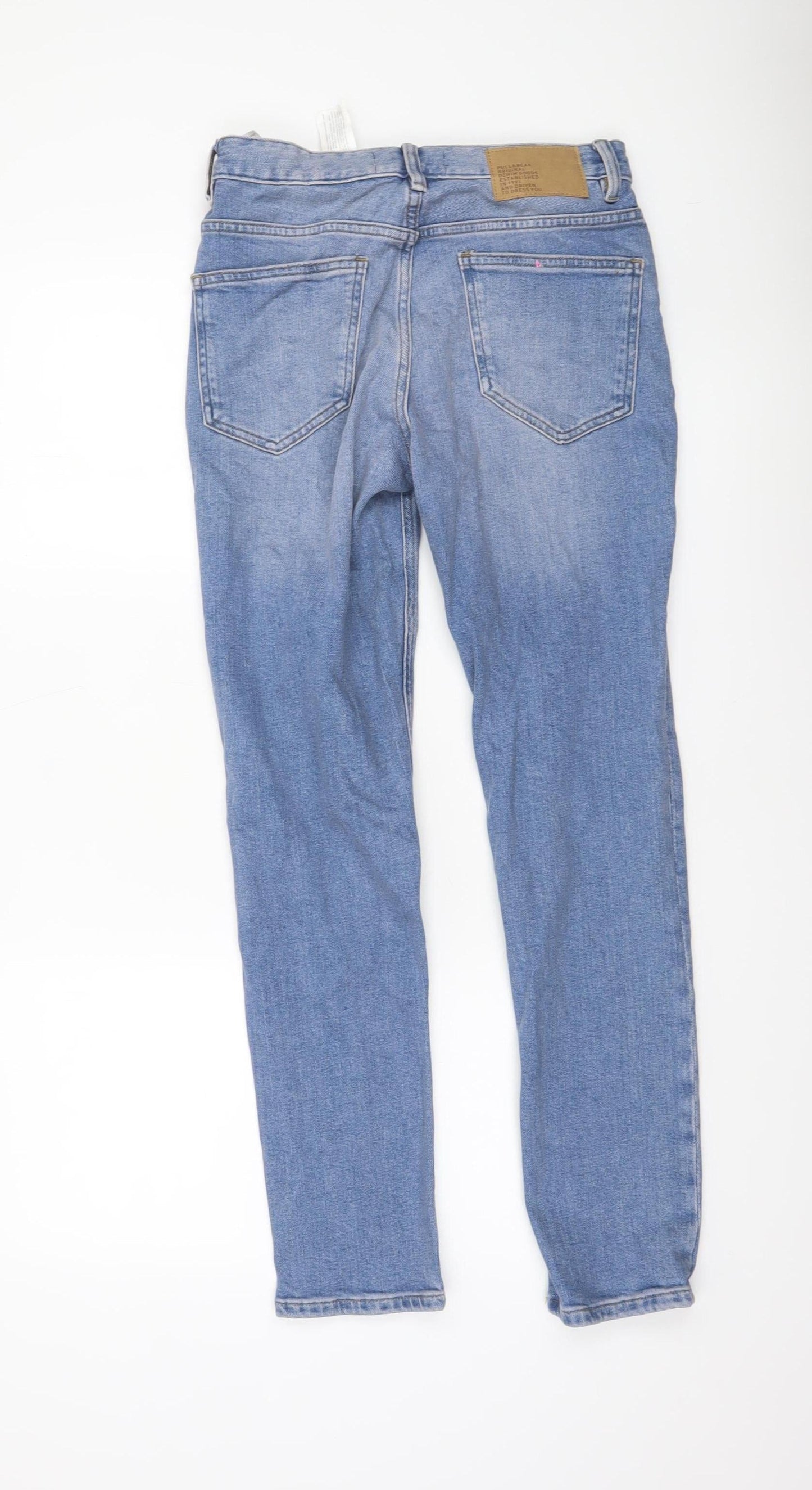 Pull&Bear Women’s Blue Mid Rise Skinny Stretch Denim Jeans Size 8