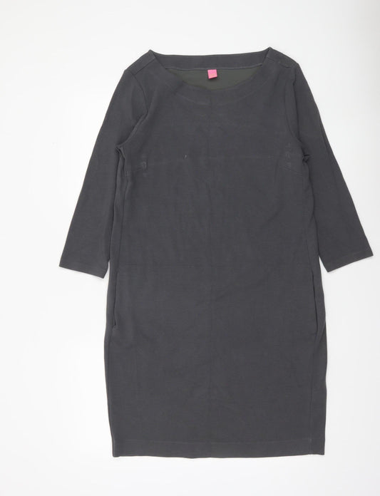 Kyra & Ko Women Grey L Stretch Jersey Shift Dress 3/4 Sleeve