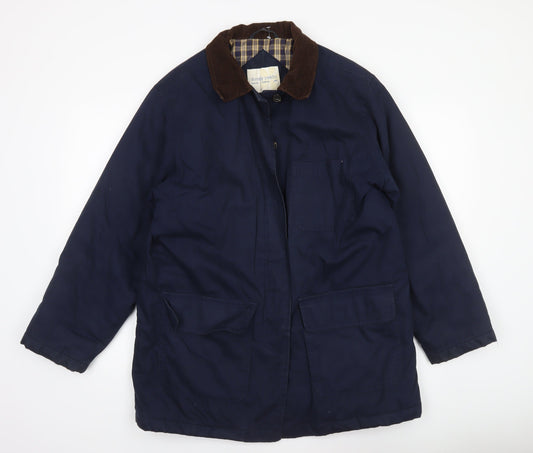 Dorothy Perkins Unisex Blue Cotton Overcoat Size M 38in