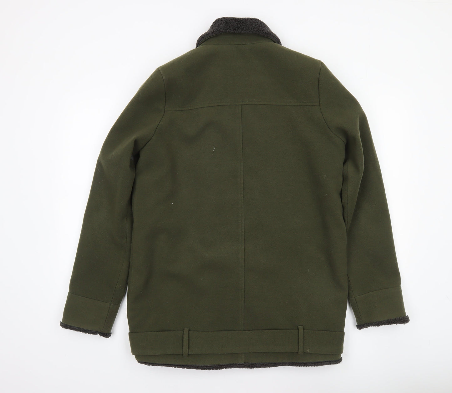 Native Youth Women's Green XS Biker Jacket with Belt and Faux Shearling Lining
