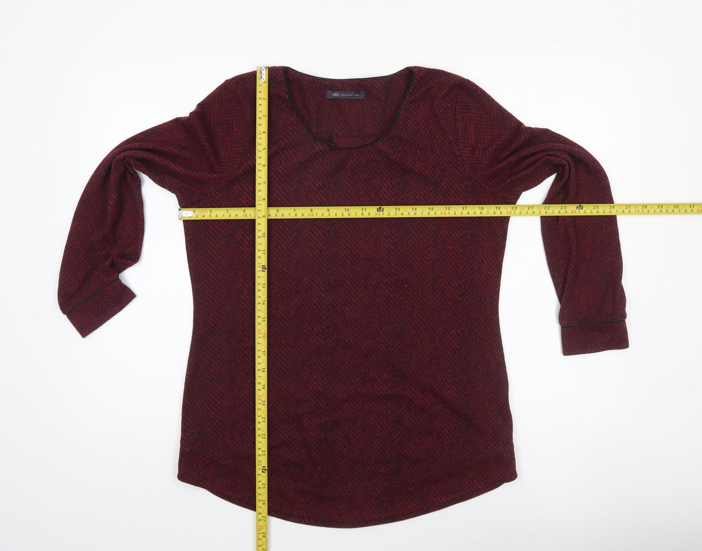 Marks and Spencer Women’s Red Long Sleeve Jersey Top Size 14
