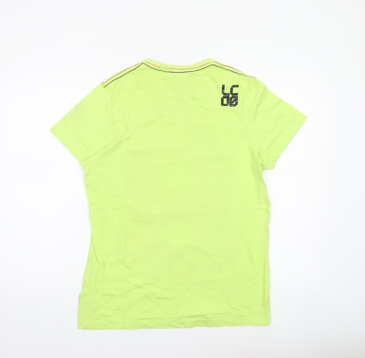 Lee Cooper Men's Green Graphic Shibuya Print Cotton T-Shirt Size M