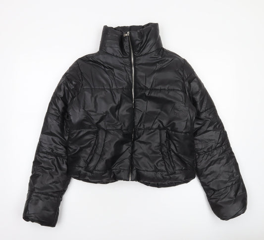 Rising Women’s Black Cropped Puffer Jacket Size S Winter Quilted Coat