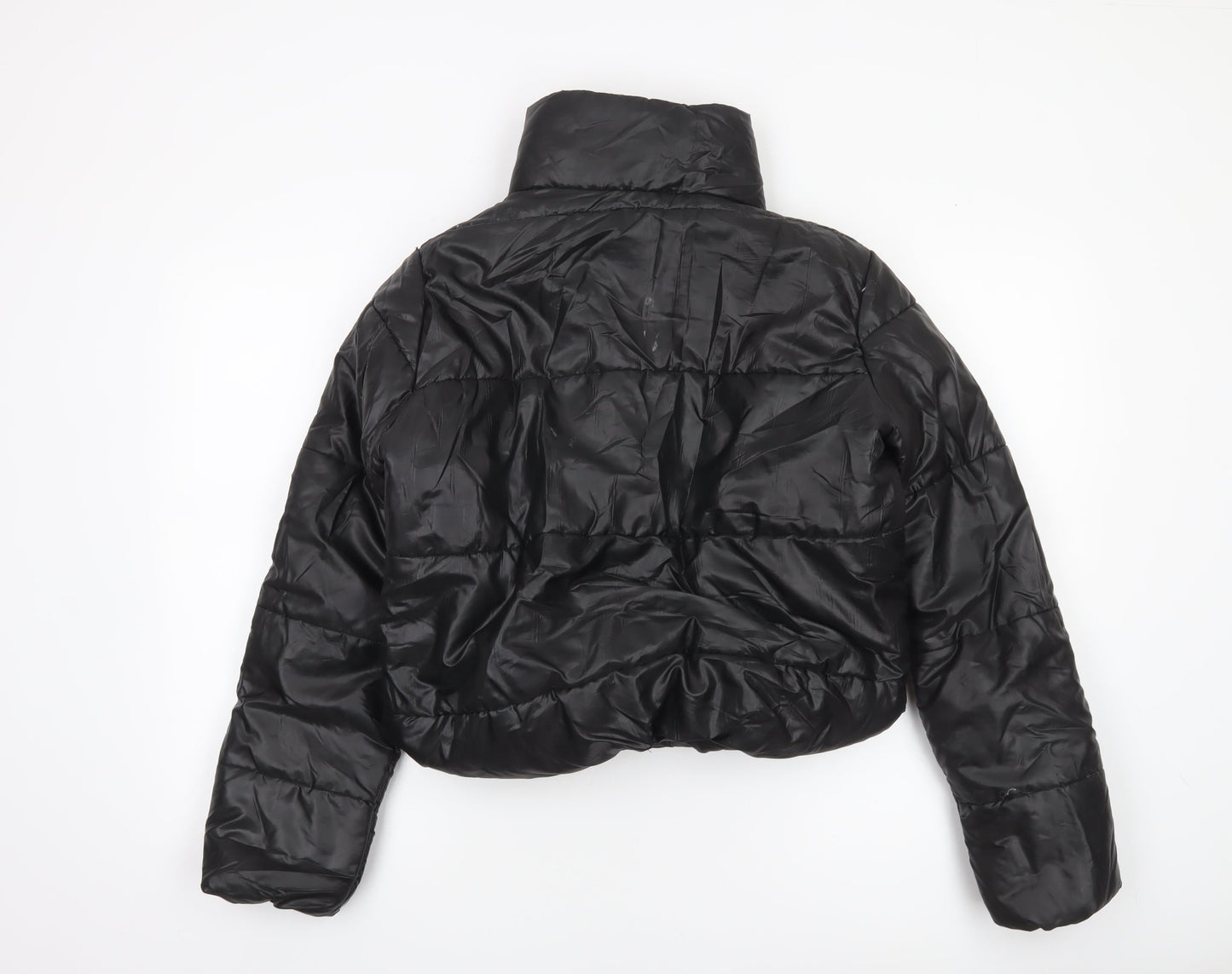 Rising Women’s Black Cropped Puffer Jacket Size S Winter Quilted Coat