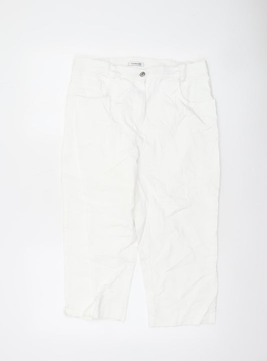 Damart Women’s White Cropped Stretch Cotton Trousers UK 16